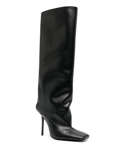 Shop Attico The  Sienna 105mm Square Toe Boots In Black