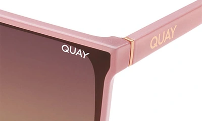 Shop Quay Nightfall 52mm Polarized Shield Sunglasses In Blush/ Brown Polarized