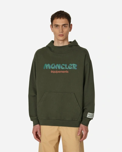 Shop Moncler Genius Salehe Bembury Logo Hooded Sweatshirt In Green