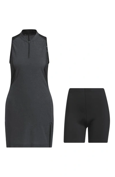Shop Adidas Golf 365 Tour Front Zip Golf Dress & Shorts Set In Black