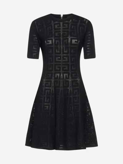 Shop Givenchy Jacquard 4g Knit Mini Dress In Black