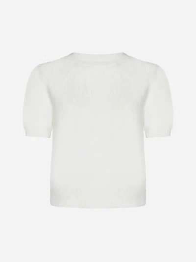 Shop Maison Margiela Angora Sweater In Off White