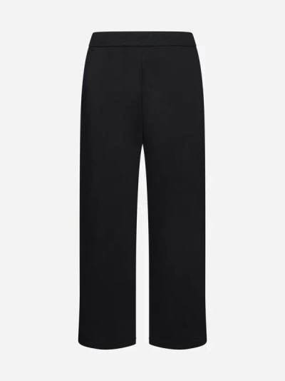 Shop Max Mara S Damiana Cotton Blend Trousers In Black