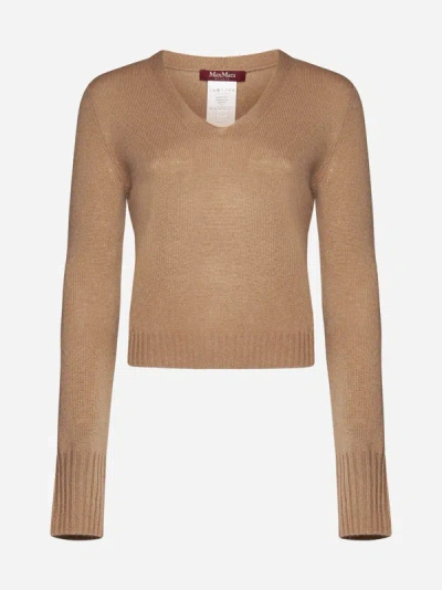 Shop Max Mara Mario Cashmere Sweater In Camel