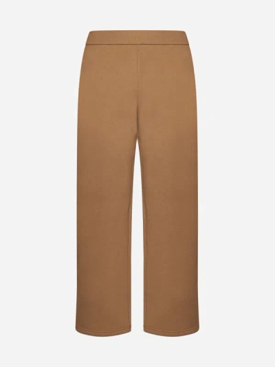 Shop Max Mara S Damiana Cotton Blend Trousers In Camel