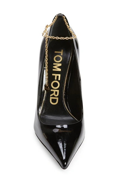Shop Tom Ford Chain Pointed Toe Pump In Black