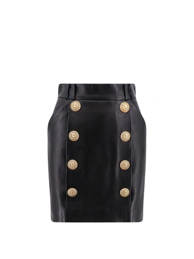 Shop Balmain Skirt In Black