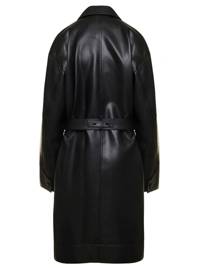 Shop Low Classic Leather Coat In Black