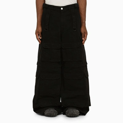 Shop Vetements Convertible Cargo Trousers In Black