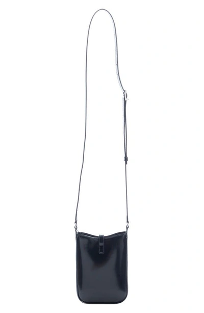 Shop Saint Laurent Mini Le 5 À 7 Patent Leather Phone Crossbody Bag In Noir