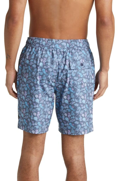 Shop Rails Kian Print Swim Trunks In Blue Miami Cove