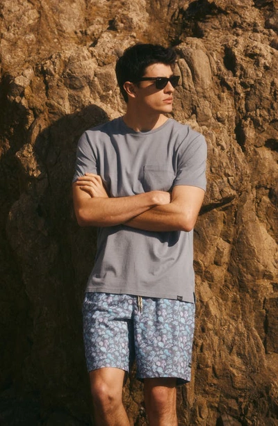 Rails Kian Drawstring 8.25 Printed Swim Trunks In Blue Miami Cove