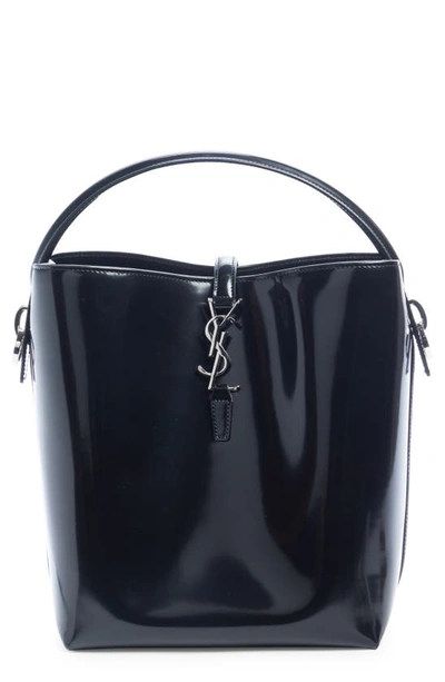 Shop Saint Laurent Le 37 Leather Bucket Bag In Noir