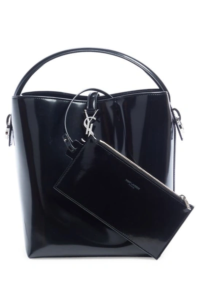 Saint Laurent Le 37 Leather Bucket Bag In Noir