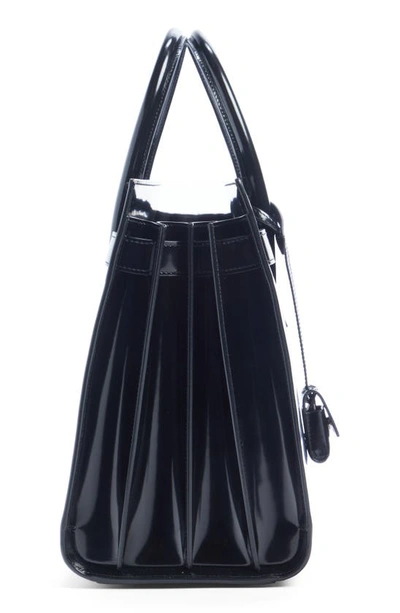 Shop Saint Laurent Small Sac De Jour Patent Leather Shoulder Bag In Noir