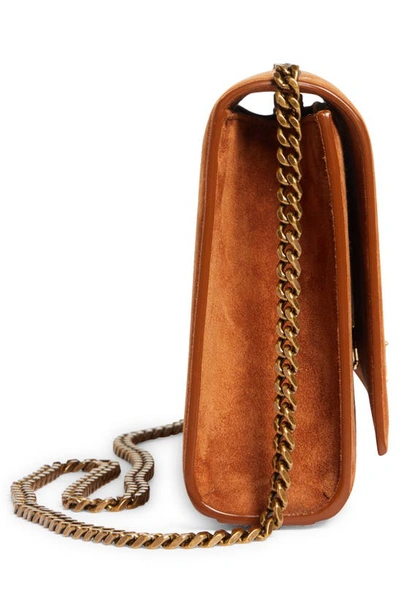 Saint Laurent Medium Kate Suede Shoulder Bag In Camel