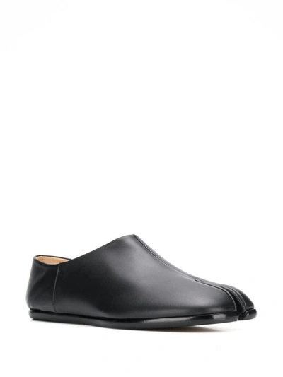 Maison Margiela Tabi Leather Slip-on Loafers In Black