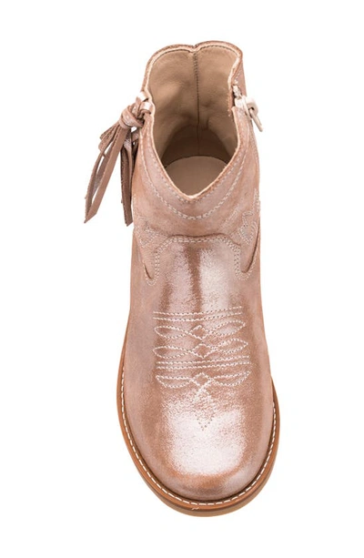 Elephantito Hannah Cowboy Boot In Metallic Blush