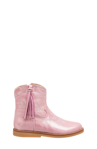 Elephantito Girl's Hannah Suede Western Boots, Toddler/kids In Metallic Pink