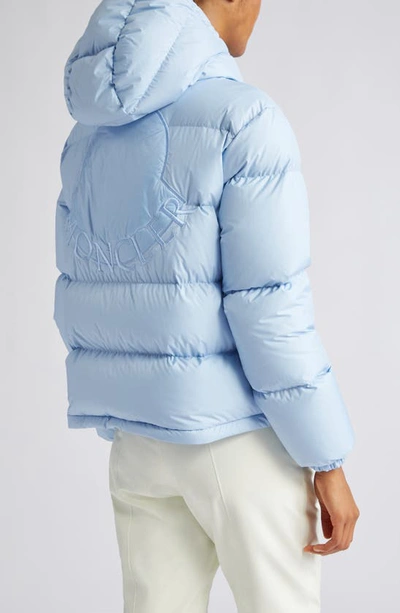 Shop Moncler Ebre Quilted Short Down Jacket In Light Blue