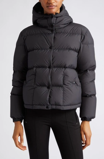 Shop Moncler Ebre Quilted Short Down Jacket In Black