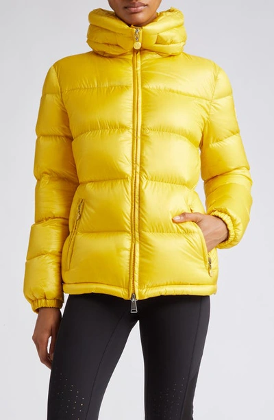 Shop Moncler Douro Quilted Recycled Nylon Down Puffer Jacket In Yellow