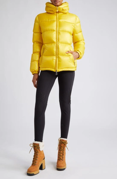 Shop Moncler Douro Quilted Recycled Nylon Down Puffer Jacket In Yellow