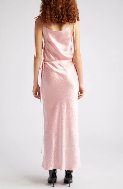 Shop Acne Studios Dayla Textured Satin Dress In Fresh Pink
