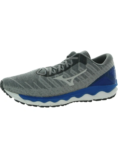 Shop Mizuno Wave Sky 4 Mens Logo Fitness Running Shoes In Grey