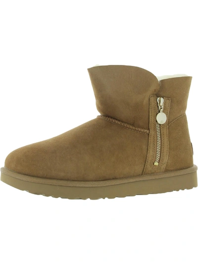 Shop Ugg Bailey Zip Mini Womens Suede Ankle Boots In Green