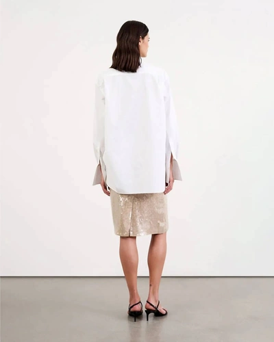 Shop Nili Lotan Bonnie Sequin Skirt In Khaki In Brown