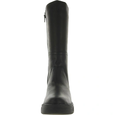 Shop Miz Mooz Lear Womens Leather Zip Up Knee-high Boots In Black