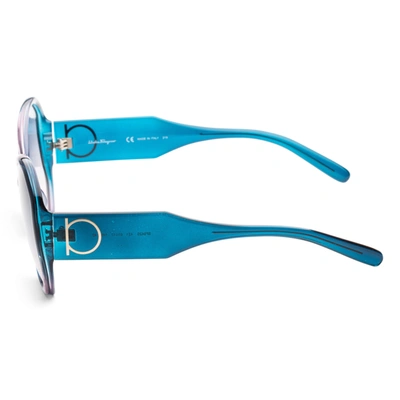 Ferragamo Women's Sf942s-6117431 Fashion 61mm Blue Antique Rose Sunglasses In Multi