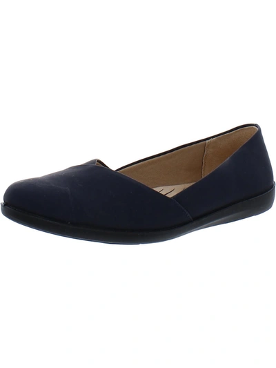 Shop Lifestride Notorious Womens Faux Leather Ballet Flats In Blue