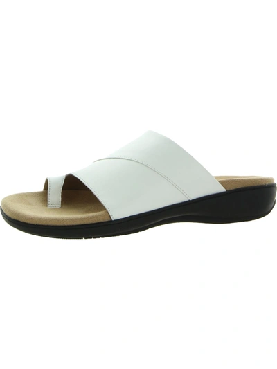 Shop Trotters Regina Womens Slip On Leather Slide Sandals In White