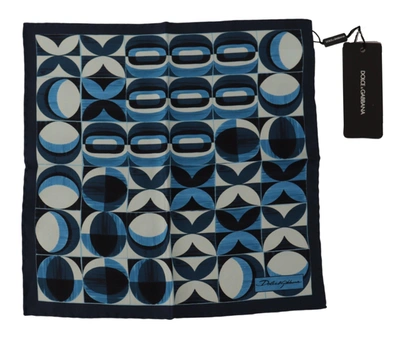 Shop Dolce & Gabbana Patterned Square Handkerchief Silk Men's Scarf In Multi