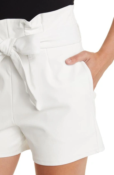 Shop Commando High Waist Faux Leather Paperbag Shorts In White