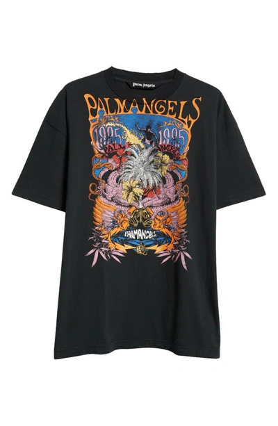Shop Palm Angels Palm Concert Graphic T-shirt In Black Multicolor