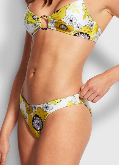 Seafolly Summer Of Love Bikini Bottom In Green Leaf In Multi