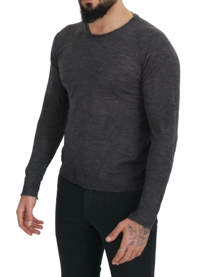 Shop Costume National Sleek Gray Crewneck Pullover Men's Sweater