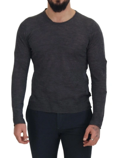 Costume National Gray Crewneck Pullover Sweater In Gray
