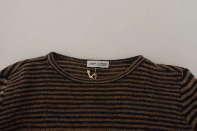 Shop Daniele Alessandrini Chic Black And Brown Crewneck Pullover Men's Sweater