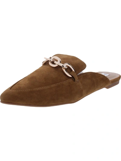 Shop Steve Madden Finish Womens Suede Embellished Mules In Brown