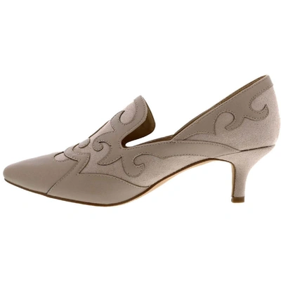 Bellini Bengal Womens Faux Suede Pointed Toe Loafer Heels In Grey