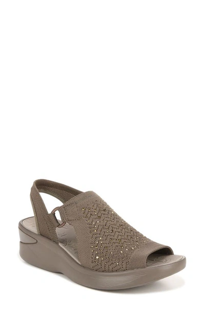 Shop Bzees Star Bright Knit Wedge Sandal In Olive