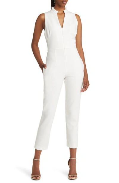 Shop Black Halo Antoinette Sleeveless Jumpsuit In Porcelain