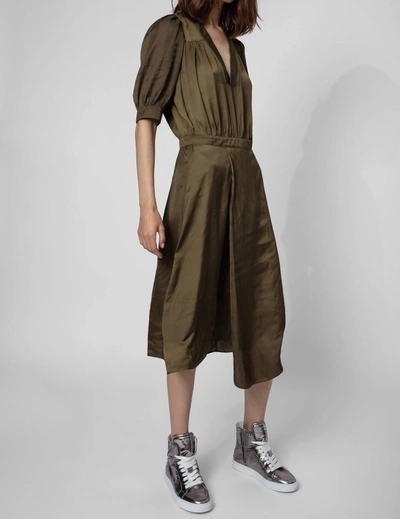 Shop Zadig & Voltaire Ralia Satin Dress In Bronze In Brown