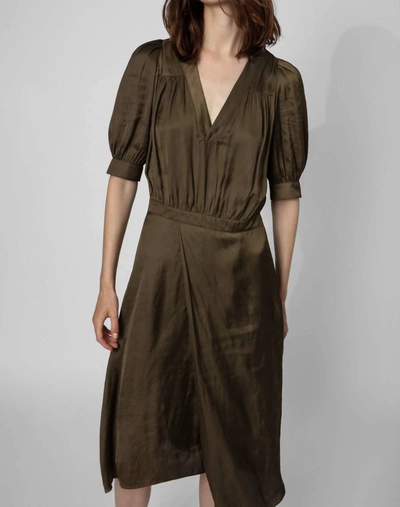 Shop Zadig & Voltaire Ralia Satin Dress In Bronze In Brown