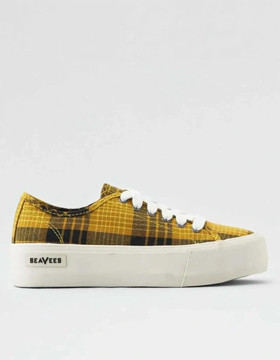 Shop Seavees Monetery Platform Sun Valley Sneaker In Yellow Bright Plaid In Multi
