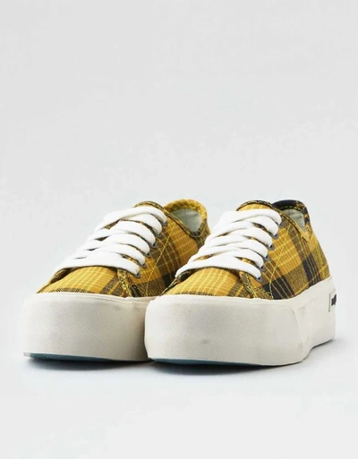 Shop Seavees Monetery Platform Sun Valley Sneaker In Yellow Bright Plaid In Multi